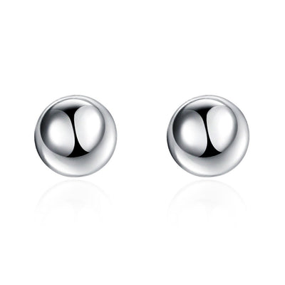Buddhist Bead Ear Ring  Ball Silver Ornament Simple Ear Nail - goldylify.com