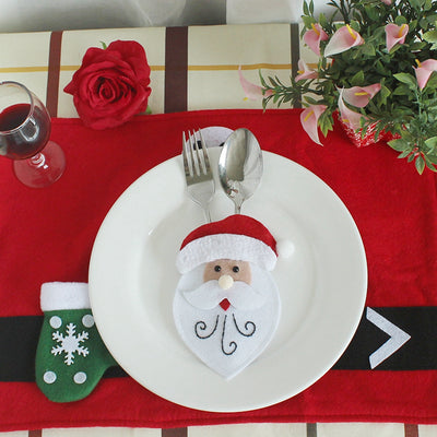 WS Santa Claus Snowman Reindeer with Pocket Party Christmas Table Decoration Tab - goldylify.com