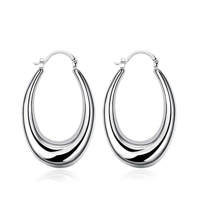 Empty Three-Dimensional U Earrings Fashion Drop Silver Earrings - goldylify.com