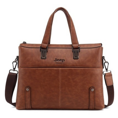 Jeep bag bag leather business tripman handbag Crossbody Bag briefcase computer wholesale - goldylify.com