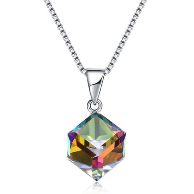 S925  Diamond Crystal Sterling Silver Necklace - goldylify.com