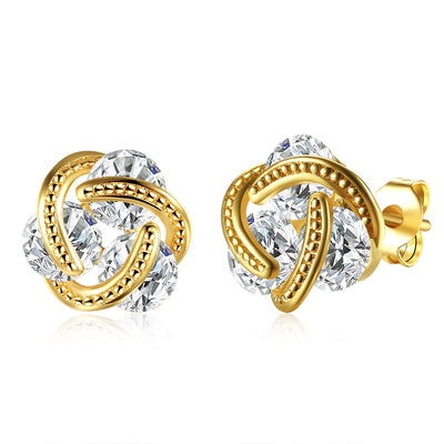 Zircon Earrings Set with Gold Zircon Thread Balls - goldylify.com
