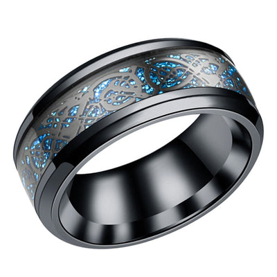 Fashion Carbon Ring Men'S Ring Stainless Steel Domineering Ring - goldylify.com