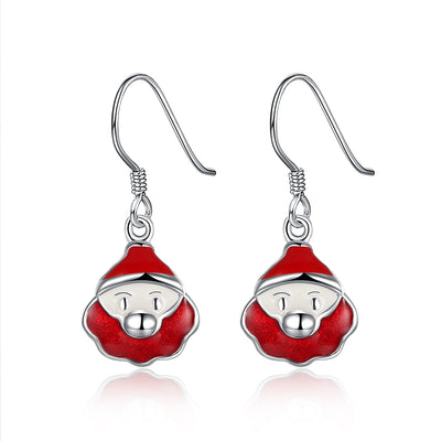 Another Silver Christmas Theme - Red Santa'S Drop Earrings - goldylify.com