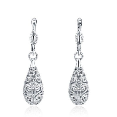 Eco-Friendly Platinum Drop Earrings - goldylify.com