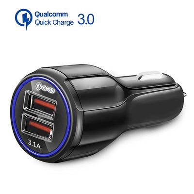 3.1A QC 3.0 Dual USB Quick Charging Car Charger - goldylify.com
