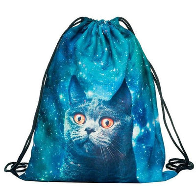 3D Cat Drawstring Bag - goldylify.com