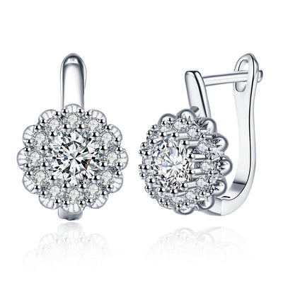 Zircon Earring with Floral Diamond-Encrusted Romantic Wind Earring Clip - goldylify.com