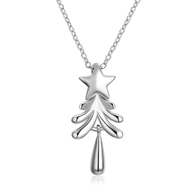 Christmas Tree Necklace Platinum Plated - goldylify.com