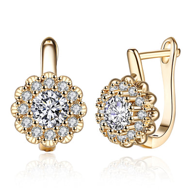 K Gold Zircon Earring Buckle Romantic Diamond Set Earring Clip - goldylify.com