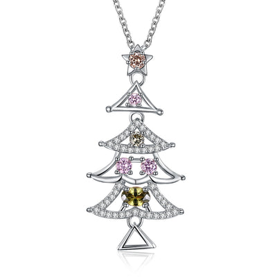 Colorful Zircon Necklaces Christmas Tree Necklaces - goldylify.com