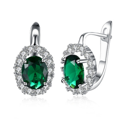 Zircon Earring Ring Green Diamond Romantic Wind Earring Clip - goldylify.com