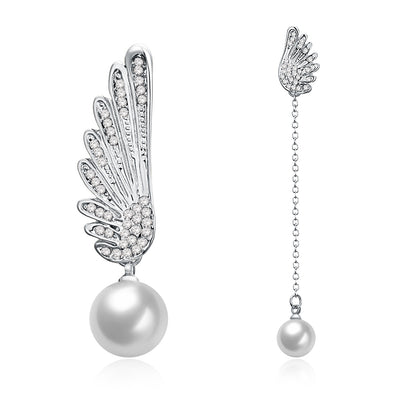 Christmas Pearl Earrings Dripping Oil White/Platinum Plating - goldylify.com