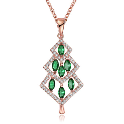 Green Zircon Necklace for Women'S Fashion At Christmas - goldylify.com
