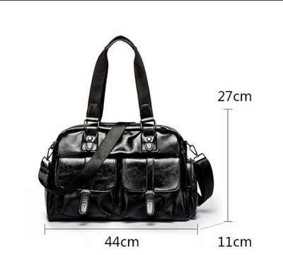 Men's pu portable diagonal shoulder bag short-distance travel bag - goldylify.com