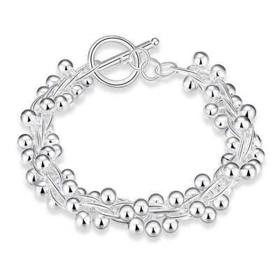 Round Silver Chain Grape Bracelet - goldylify.com