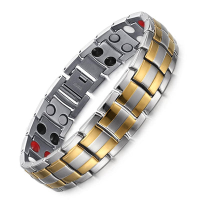 Rainso Fashion Jewelry Healing FIR Magnetic Titanium Bio Energy Bracelet For Men Blood Pressure Accessory Bracelets - goldylify.com