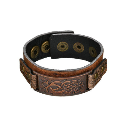 Vintage Steampunk Leather Bracelet Men Genuine Leather Wrap Bracelets Bangles for Men Punk Style Mens Bracelets Accessories 2019 - goldylify.com