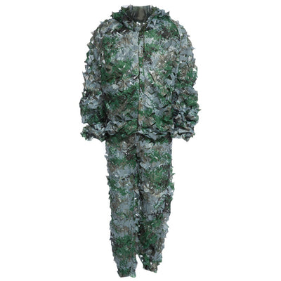 3D Bionic Leaf Camouflage Jungle Hunting Ghillie Suit Set Woodland Sniper Birdwatching Poncho - goldylify.com