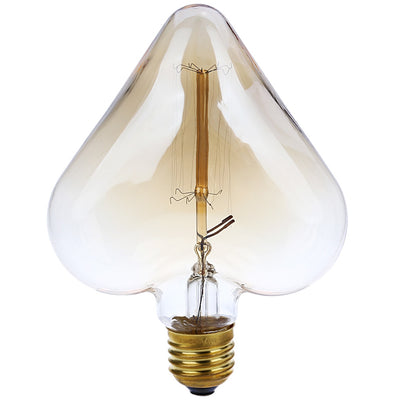 Lightme 220 - 240V 40W E27 110 - 120LM 32AK Retro Bulb Tungsten Filament Heart-shaped Energy-saving Straight Sided Lamp - goldylify.com