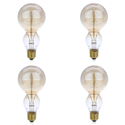 Lightme 4pcs 230V 40W E27 110 - 120LM 32AK Retro Bulb Tungsten Filament Gourd Shape Energy-saving Straight Sided Lamp - goldylify.com