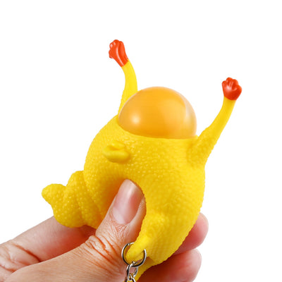 Novelty Push-egg Chicken Key Ring Interesting Air Vent Decompression Toy - goldylify.com