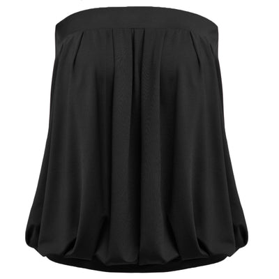Sexy Strapless Pleated Patchwork Slim Solid Color T-shirt for Women - goldylify.com
