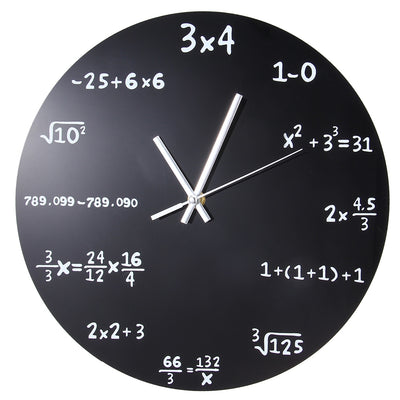 Creative Mathematics Blackboard Clock Black Powder Coated Metal - goldylify.com