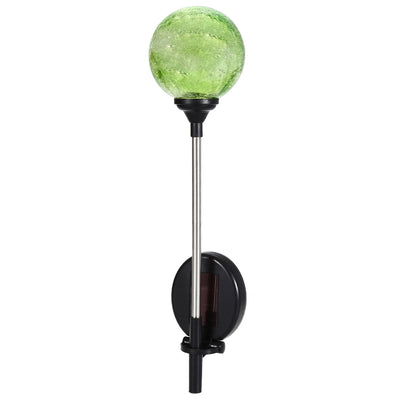 LED Solar Powered Patio Decorative Lamp Stainless Steel Crack Glass Ball Light - goldylify.com