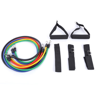 LEAJOY 11pcs / Set Natural Rubber Fitness Resistance Bands Practical Elastic Training Rope - goldylify.com