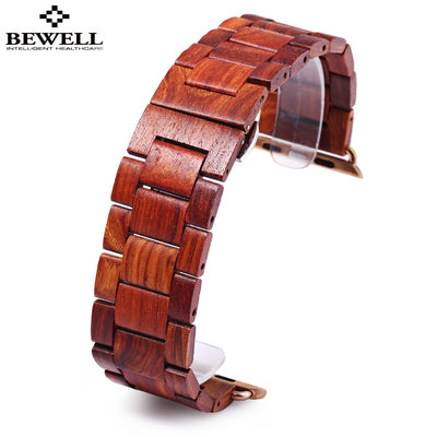 BEWELL ZS - B01 24MM Wooden Watch Strap Butterfly Clasp Wristband - goldylify.com
