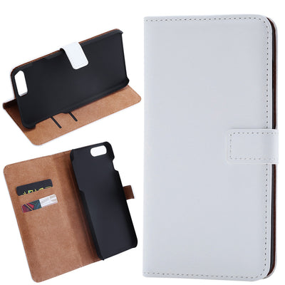 Simple Style Pure Color Leather Wallet Card Slot Case Magnet Clasp for iPhone 7 Plus 5.5 inch - goldylify.com
