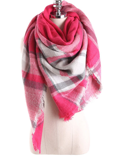 Warm Tartan Plaid Blanket Shawl Scarf - goldylify.com