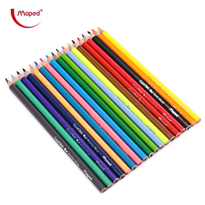 Maped 18 Colors Triangle Rod Wooden Colored Pencil for Children - goldylify.com