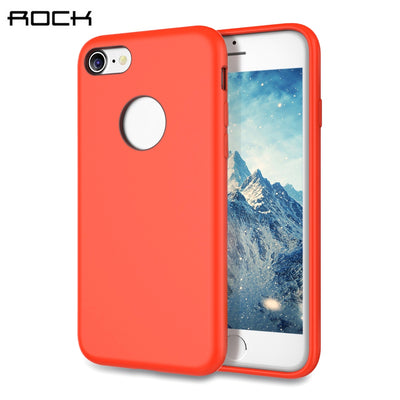 ROCK Ultra Slim Soft Touch Flexible Silicone Solid Color Protective Back Cover for iPhone 7 - goldylify.com