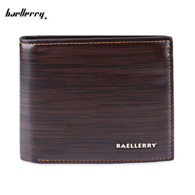Baellerry Dot Stripe Business Short Clutch Wallet Photo Cash Card Holder for Men - goldylify.com
