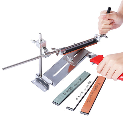 RUIXINPRO Knife Sharpener Kitchen Grinder Sharpening System with 4 Whetstone - goldylify.com