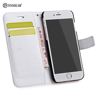 Tomkas Crazy Horse Series Wallet Full Body Cover for iPhone 7 - goldylify.com