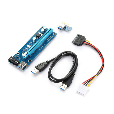 PCI - E 1X to 16X Riser Card + USB 3.0 Extender Cable for Bitcoin Litecoin Miner - goldylify.com