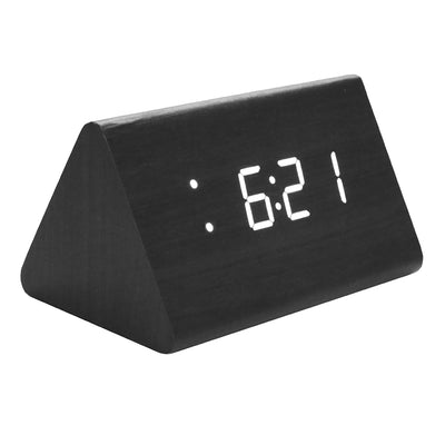 Voice-activated Temperature Wooden Electronic Alarm Clock - goldylify.com