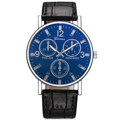 Three - eyed Blu - ray Roman Scale Simple Fashion Watch - goldylify.com