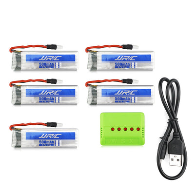 Original JJRC Battery Charging Set 5 x 3.7V 500mAh LiPo + WSX 1 to 5 Balance Charger / USB Cable for H37 Quadcopter - goldylify.com