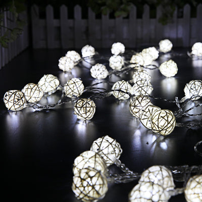 5m 40 LEDs Rattan Ball Fairy String Lights - goldylify.com