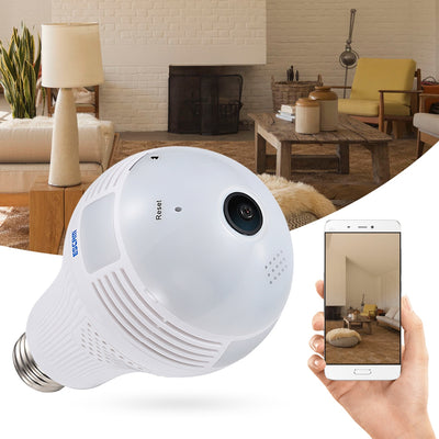 ESCAM QP136 960P WiFi IP Bulb Camera 360 Degree Panoramic H.264 Infrared Indoor Remote Control Motion Detection - goldylify.com