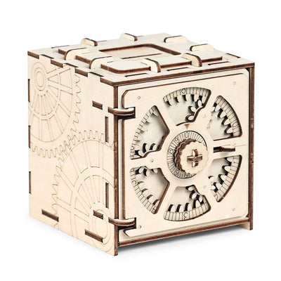 Wooden Mechanical Model 3D Puzzle Cipher Code Deposit Box - goldylify.com
