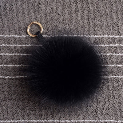 Faux Raccoon Fur Ball PomPom Keychain Phone Handbag Key Ring - goldylify.com