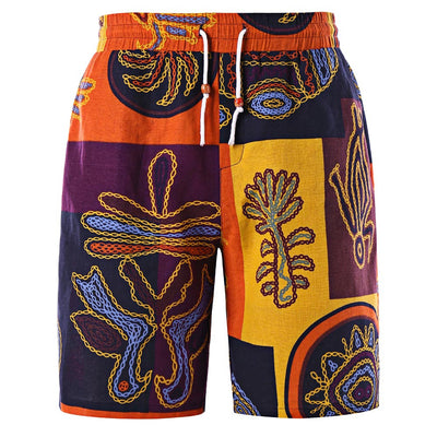 Ethnic Printed Drawstring Bermuda Shorts - goldylify.com