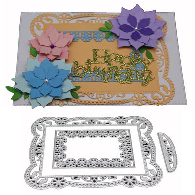 Border Flower Frame Metal Embossing Plate Stencil Carbon Steel Cutting Die for DIY Cards Album - goldylify.com