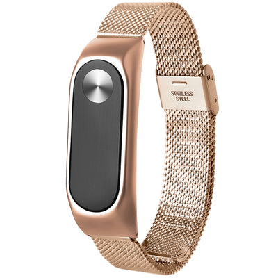 Stainless Steel Bracelet Replacement Watch Strap Protective Case for Xiaomi Mi Band 2 - goldylify.com