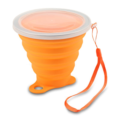 Silica Gel 270ML Folding Water Cup Heat Resistance with Cover Strap - goldylify.com